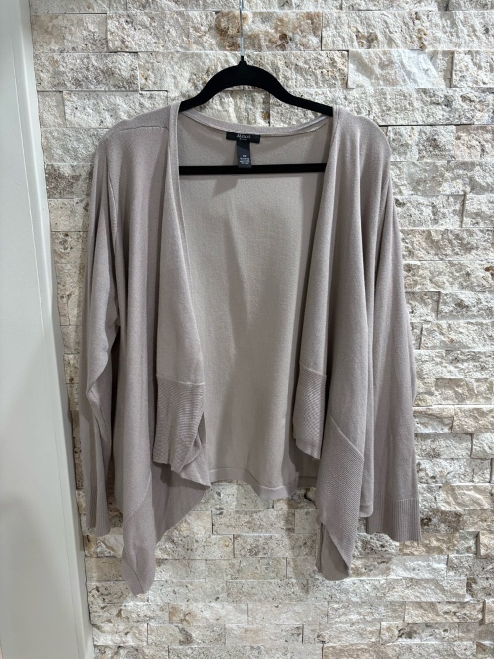 Alfani Light Taupe Open-Front Draped Cardigan size 2x - Picture 3 of 8